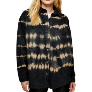 Topshop Winter Tie-Dye Shirt Jacket
